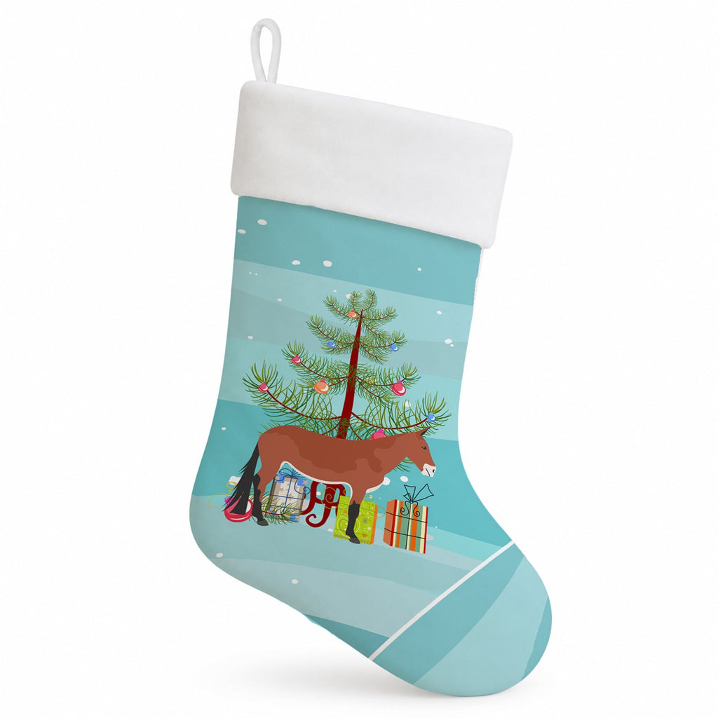 Mule Christmas Holiday Stocking Double-Sided Print, Polyester Suede,11x18, Made in USA