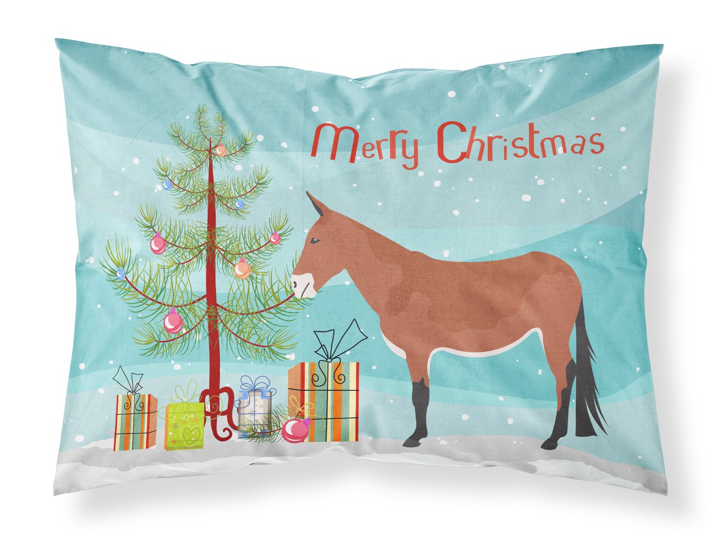 Mule Christmas Standard Pillowcase Lightweight Super Soft Easy Care Decorative Artwork Pillowcase, Standard
