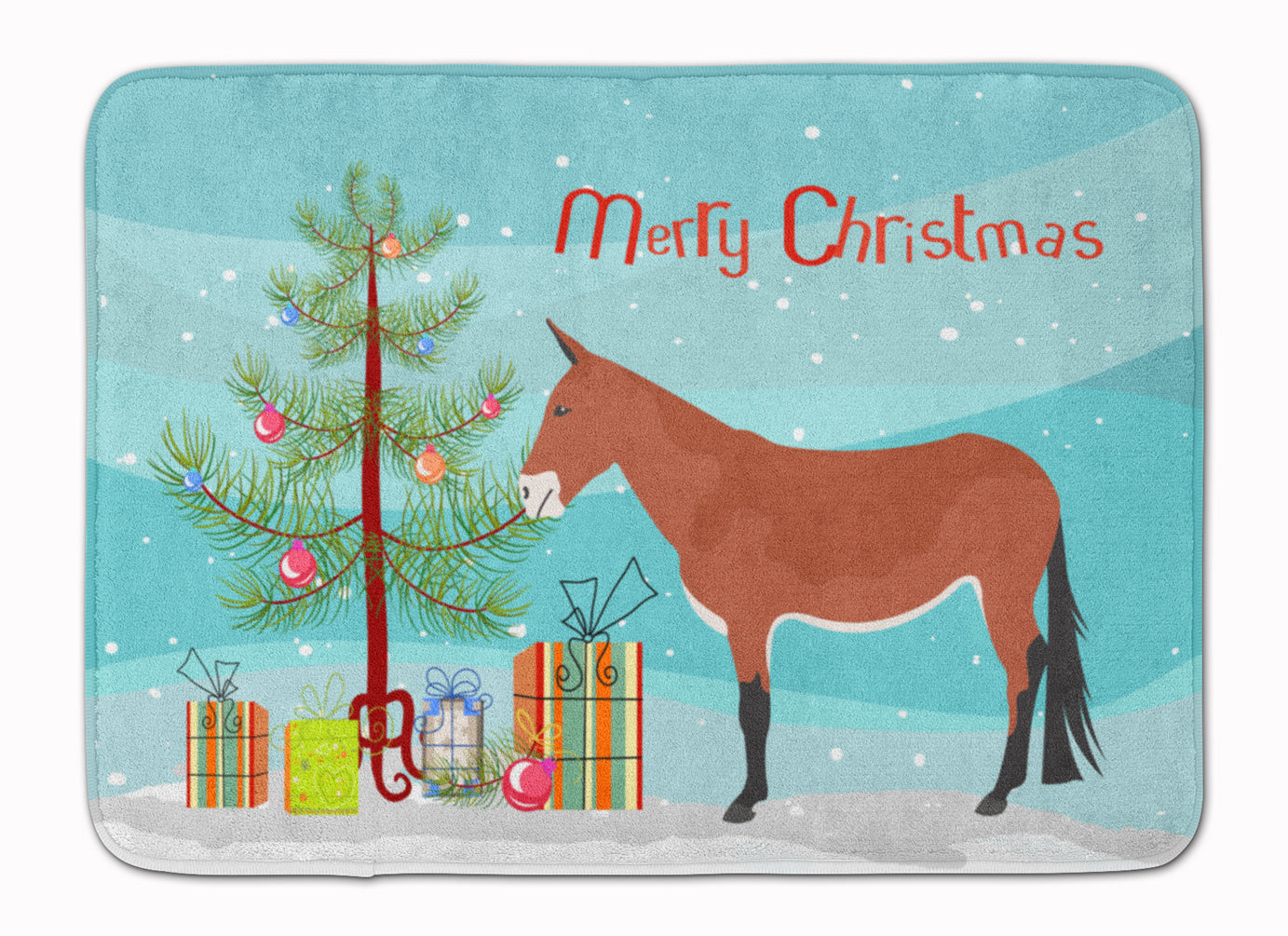 Mule Christmas Memory Foam Kitchen Mat Machine Washable Anti-Fatigue Cushion Comfort Bath or Kitchen Rug