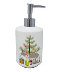 Australian Teamster Donkey Christmas Ceramic Soap Dispenser , Empty Refillable Hand Soap Pump Bottle for Bathroom Kitchen
