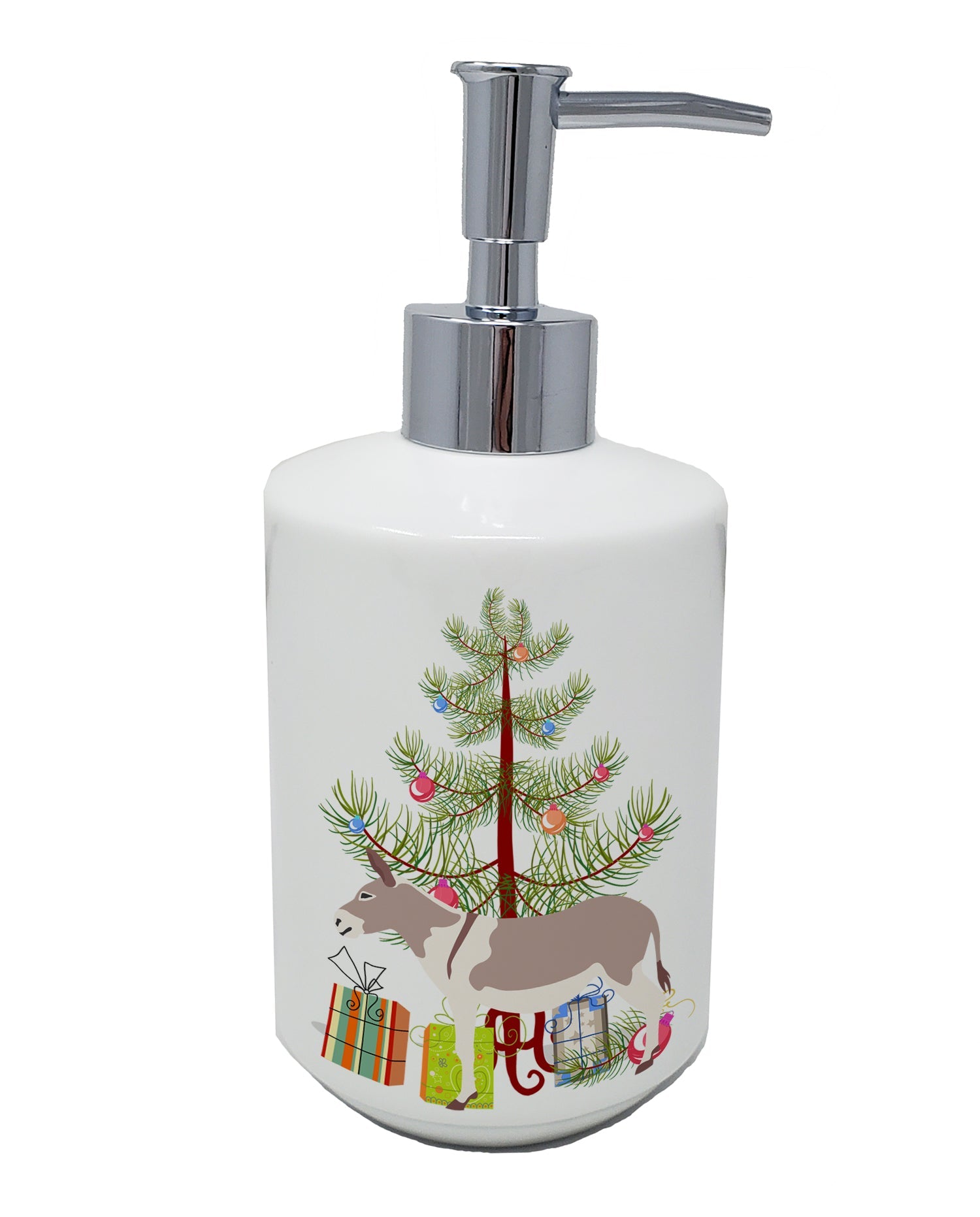 Australian Teamster Donkey Christmas Ceramic Soap Dispenser , Empty Refillable Hand Soap Pump Bottle for Bathroom Kitchen