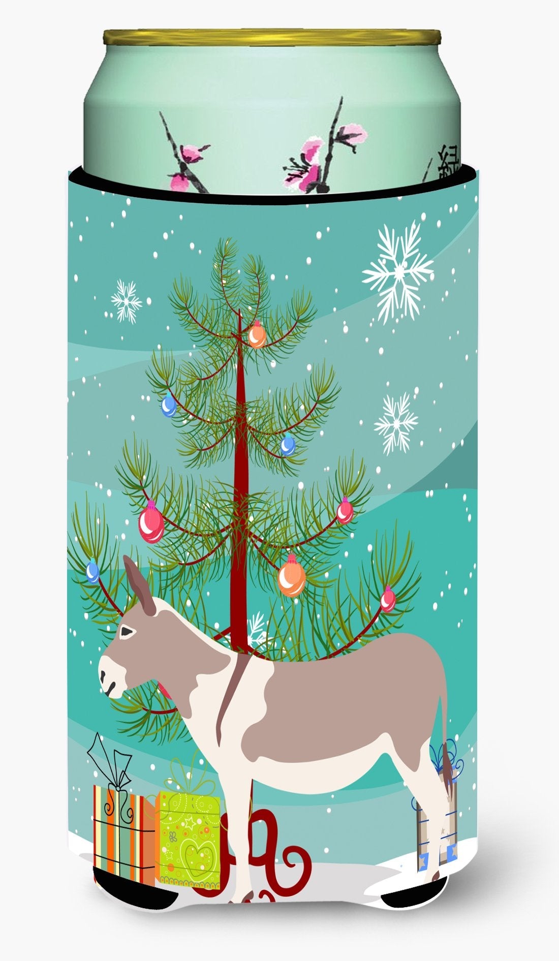 Australian Teamster Donkey Christmas Tall Boy Hugger Can Cooler Sleeve Machine Washable Drink Collapsible Insulator Beverage Insulated Holder