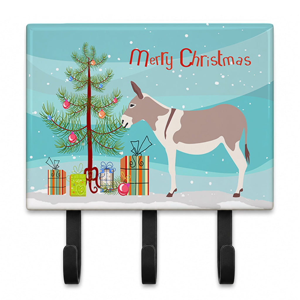 Australian Teamster Donkey Christmas Leash or Key Holder Wall Hooks, Coat Rack Wall Mount, for Hanging Keys, Towels, Aprons, Leashes