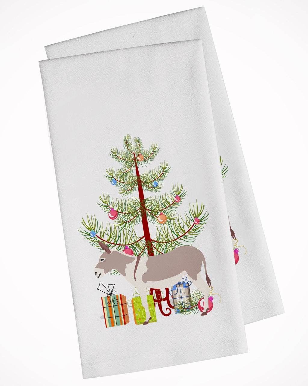 Australian Teamster Donkey Christmas Kitchen Towel Set of 2 White Dish Towels Decorative Bathroom Hand towel for Hand, Face, Hair, Yoga, Tea, Dishcloth, 19 X 28", White