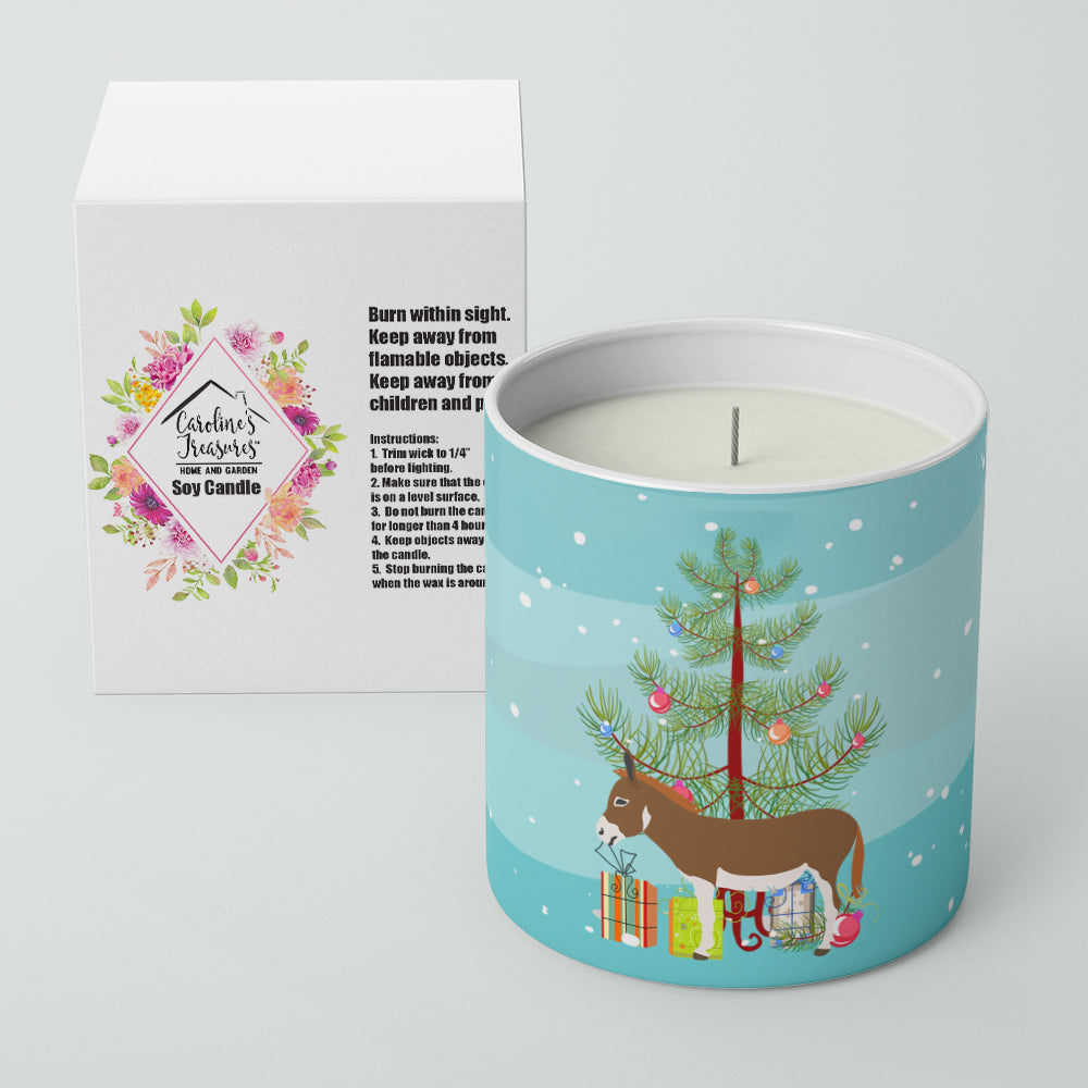 Miniature Mediterranian Donkey Christmas Decorative Soy Candle Nature Soy Wax Essential Oil Home Decor Ideal for Bedroom Kitchen Bath Office Gift, 10 oz