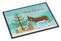 Miniature Mediterranian Donkey Christmas Doormat Indoor Outdoor 18H X 27W Front Door Mat Rugs for Entryway, Non Slip Washable