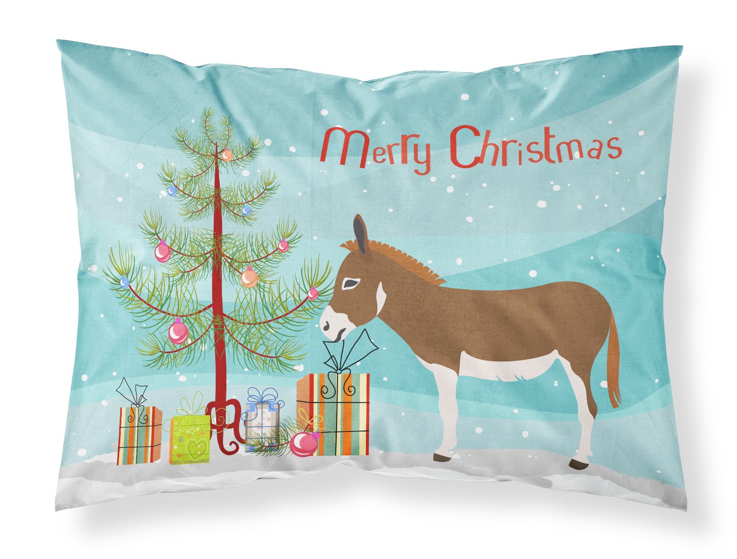 Miniature Mediterranian Donkey Christmas Standard Pillowcase Lightweight Super Soft Easy Care Decorative Artwork Pillowcase, Standard
