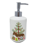 Miniature Mediterranian Donkey Christmas Ceramic Soap Dispenser , Empty Refillable Hand Soap Pump Bottle for Bathroom Kitchen