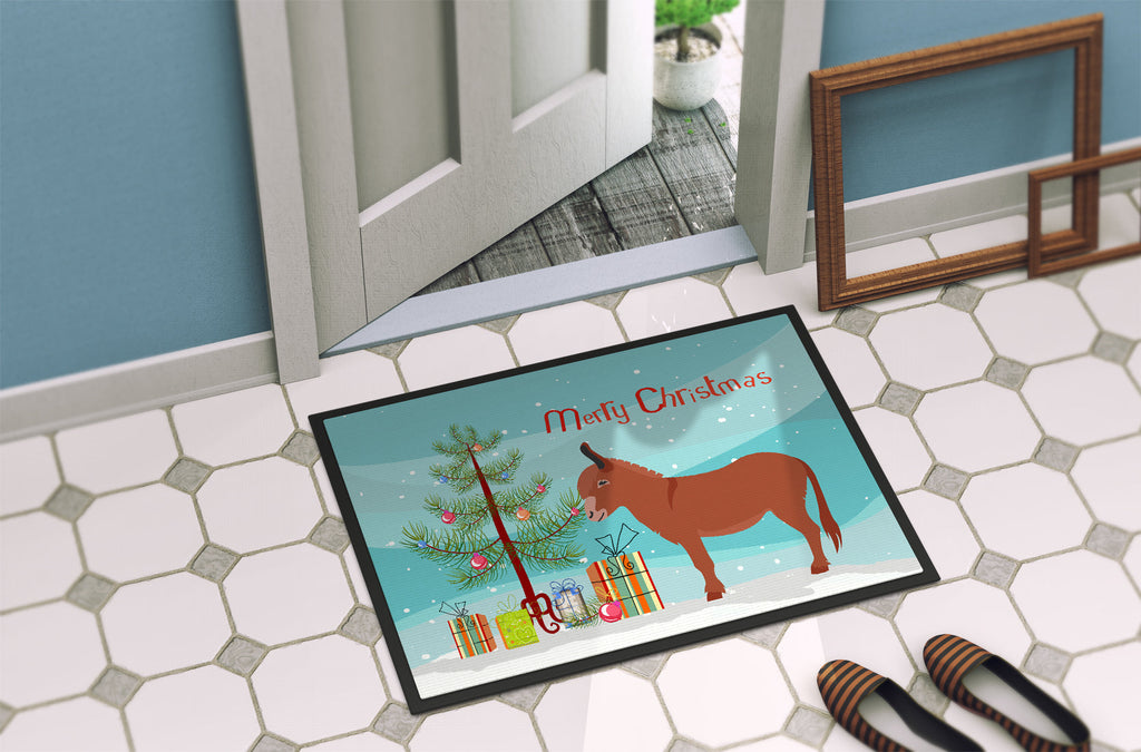 Irish Donkey Christmas Doormat Indoor Outdoor 24H X 36W Front Door Mat Rugs for Entryway, Non Slip Washable Low Pile,
