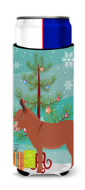 Irish Donkey Christmas Slim Can Hugger , Insulated Foam Hugger for 12 oz Slim Cans, Beer Bottles & Water Bottles, Printed in USA