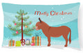 Irish Donkey Christmas Decorative Throw Pillow 12x16 Indoor Outdoor Accent Cushion, Fabric Cover with Insert for Sofa, Bed, Porch & Living Room