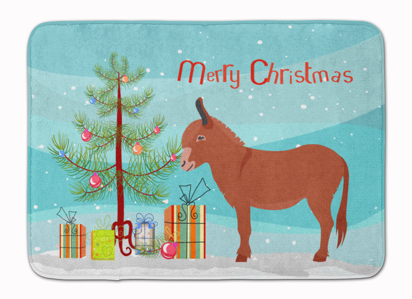 Irish Donkey Christmas Memory Foam Kitchen Mat Machine Washable Anti-Fatigue Cushion Comfort Bath or Kitchen Rug