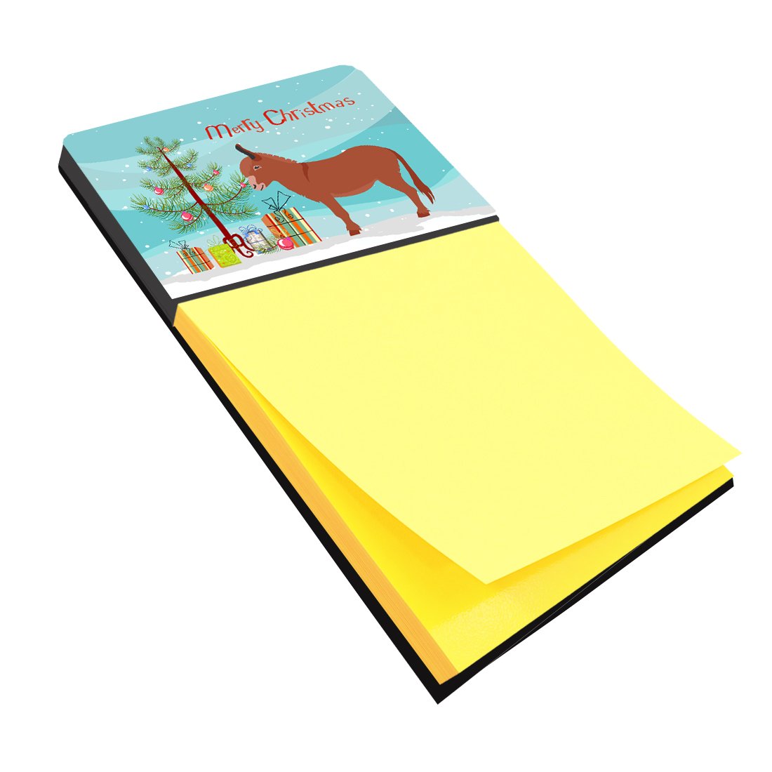Irish Donkey Christmas Watercolor Sticky Note Holder Refillable Dispenser Desk Accessory 3x3 Pad Gift