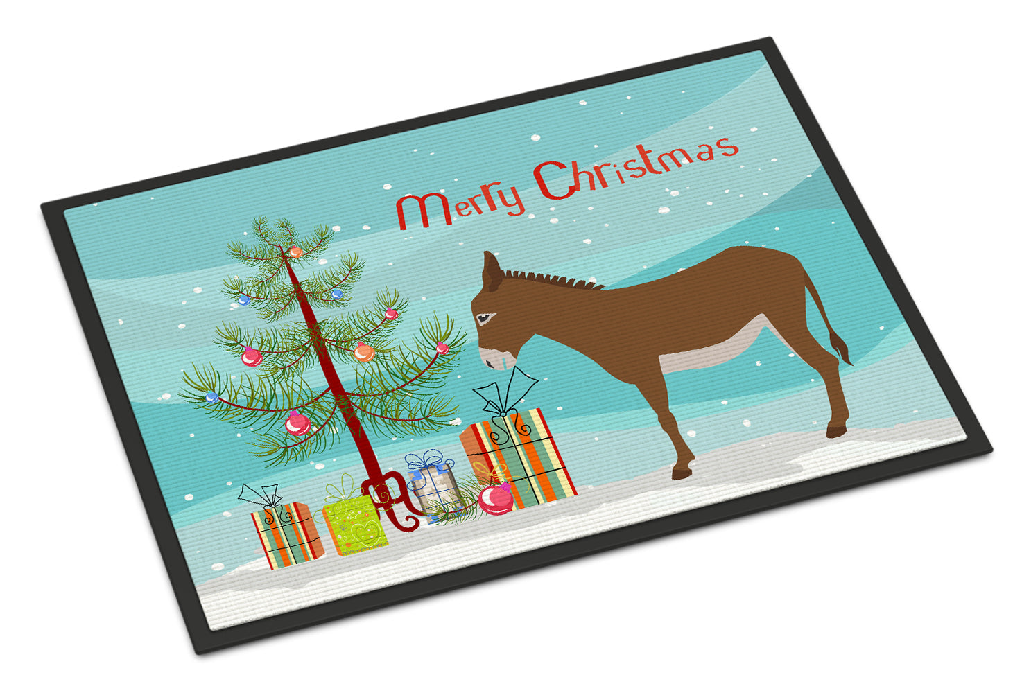 Cotentin Donkey Christmas Doormat Indoor Outdoor 24H X 36W Front Door Mat Rugs for Entryway, Non Slip Washable Low Pile,