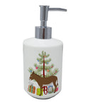 Cotentin Donkey Christmas Ceramic Soap Dispenser , Empty Refillable Hand Soap Pump Bottle for Bathroom Kitchen