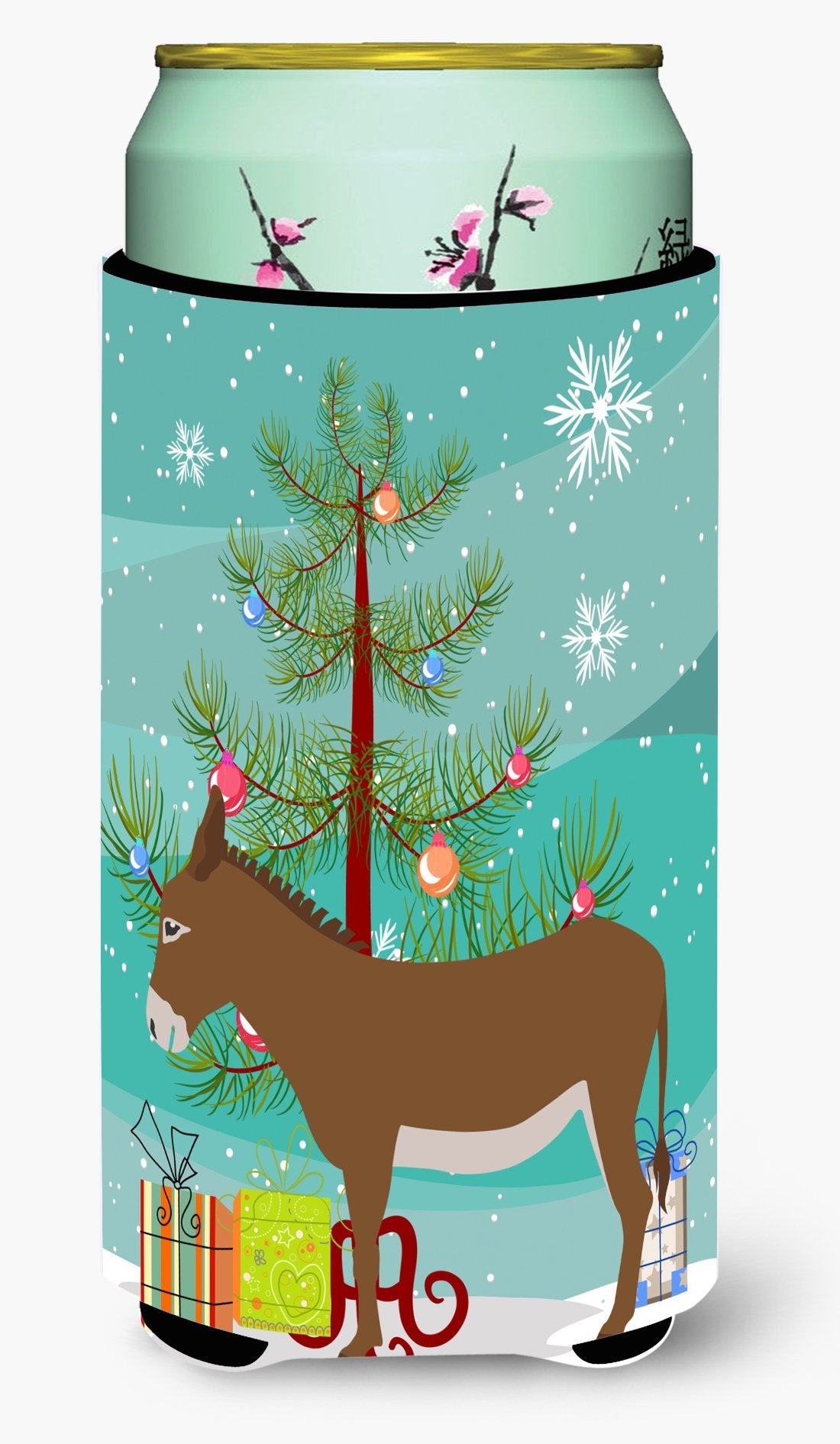 Cotentin Donkey Christmas Tall Boy Hugger Can Cooler Sleeve Machine Washable Drink Collapsible Insulator Beverage Insulated Holder