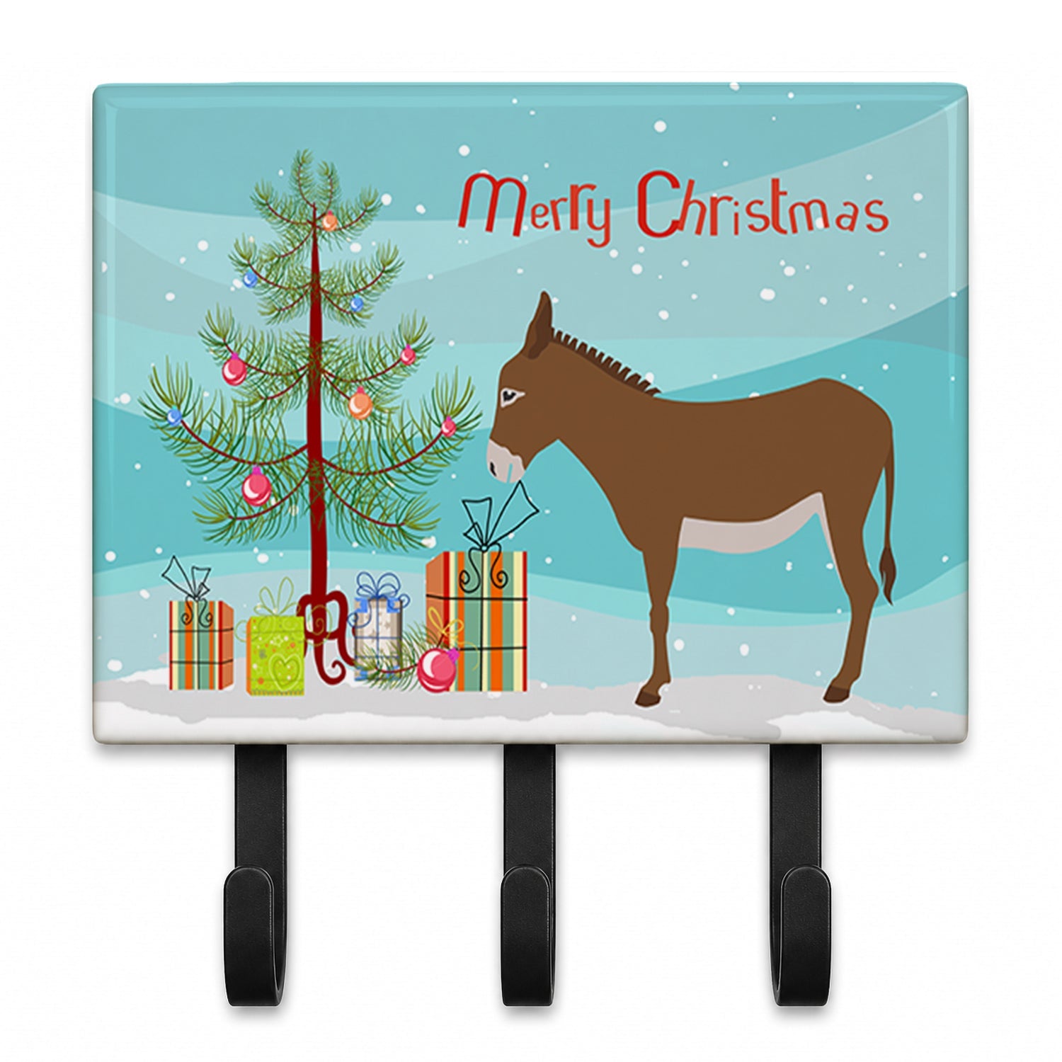 Cotentin Donkey Christmas Leash or Key Holder Wall Hooks, Coat Rack Wall Mount, for Hanging Keys, Towels, Aprons, Leashes