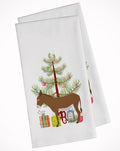 Cotentin Donkey Christmas Kitchen Towel Set of 2 White Dish Towels Decorative Bathroom Hand towel for Hand, Face, Hair, Yoga, Tea, Dishcloth, 19 X 28", White