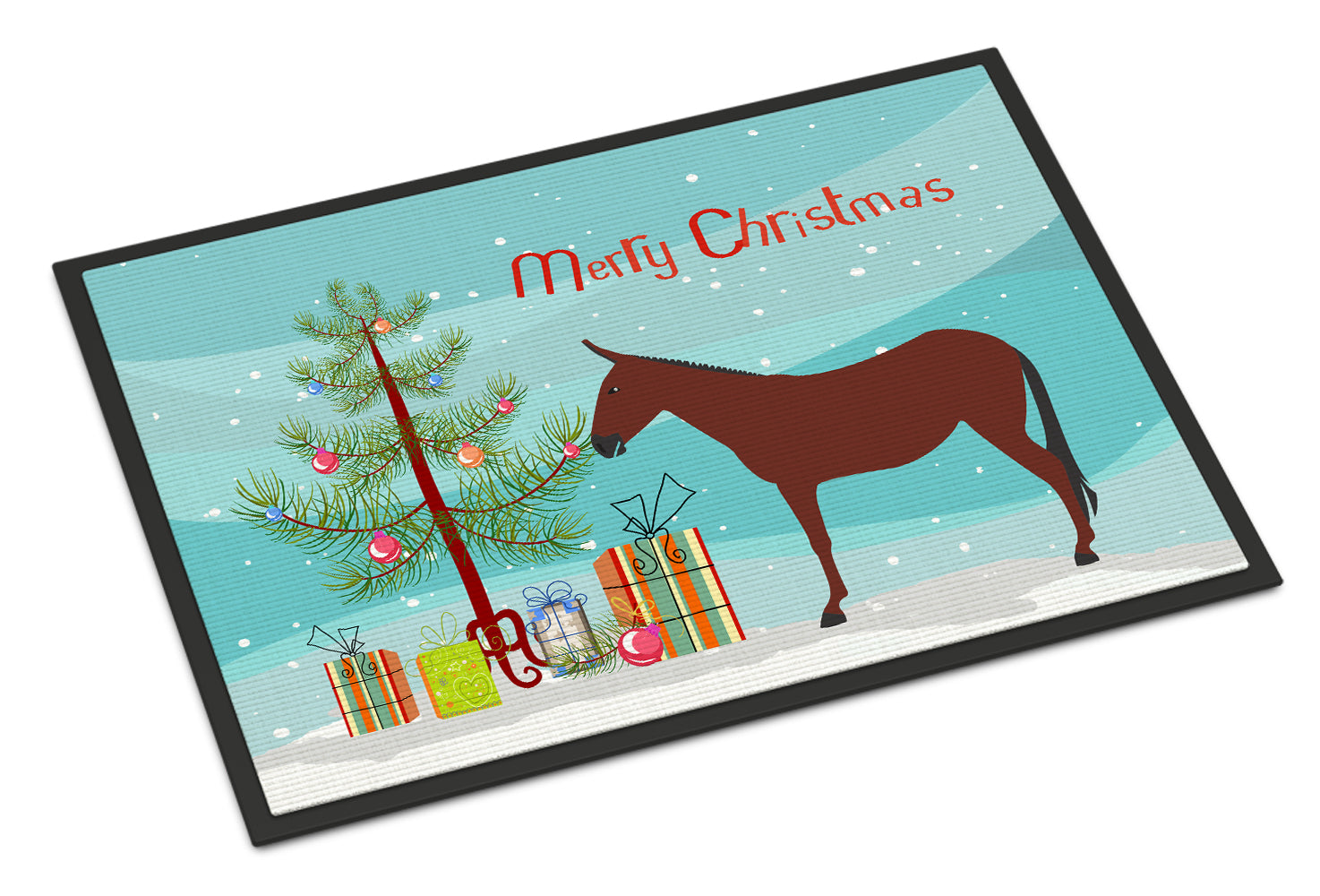 Hinny Horse Donkey Christmas Doormat Indoor Outdoor 24H X 36W Front Door Mat Rugs for Entryway, Non Slip Washable Low Pile,