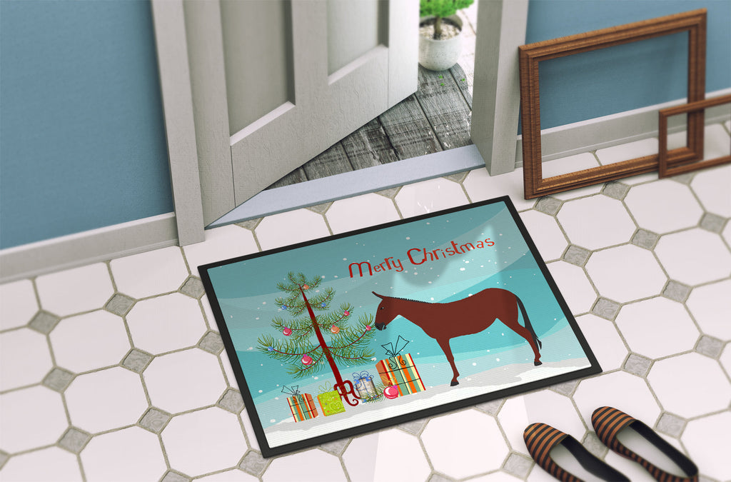 Hinny Horse Donkey Christmas Doormat Indoor Outdoor 24H X 36W Front Door Mat Rugs for Entryway, Non Slip Washable Low Pile,