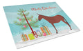 Hinny Horse Donkey Christmas Cutting Board Tempered Glass Kitchen Cutting Surface, Heat Resistant Chopping, Non-Slip Feet, Food Prep & Serving