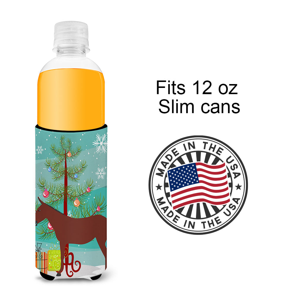 Hinny Horse Donkey Christmas Slim Can Hugger , Insulated Foam Hugger for 12 oz Slim Cans, Beer Bottles & Water Bottles, Printed in USA