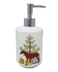 Hinny Horse Donkey Christmas Ceramic Soap Dispenser , Empty Refillable Hand Soap Pump Bottle for Bathroom Kitchen