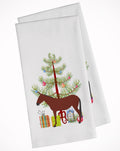 Hinny Horse Donkey Christmas Kitchen Towel Set of 2 White Dish Towels Decorative Bathroom Hand towel for Hand, Face, Hair, Yoga, Tea, Dishcloth, 19 X 28", White