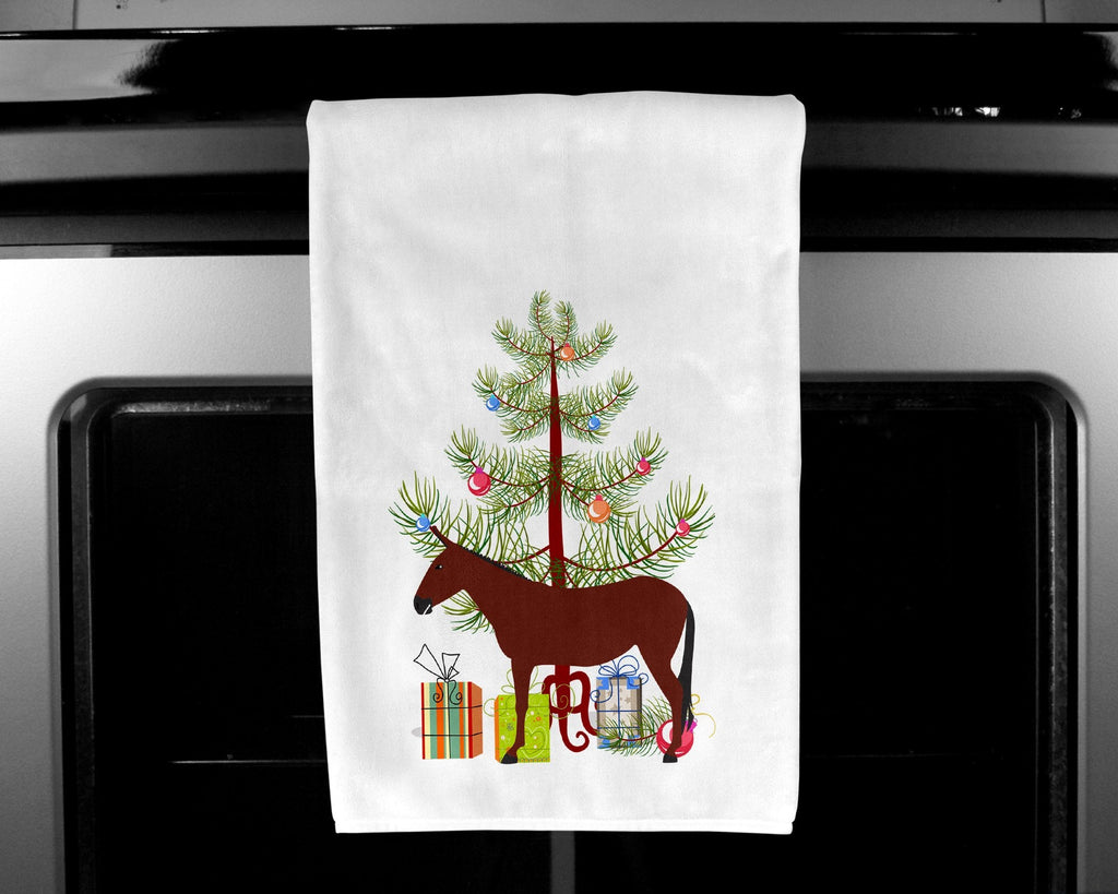 Hinny Horse Donkey Christmas Kitchen Towel Set of 2 White Dish Towels Decorative Bathroom Hand towel for Hand, Face, Hair, Yoga, Tea, Dishcloth, 19 X 28", White