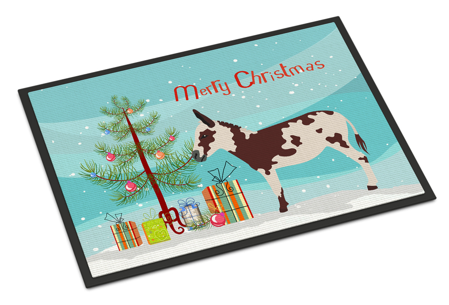 American Spotted Donkey Christmas Doormat Indoor Outdoor 24H X 36W Front Door Mat Rugs for Entryway, Non Slip Washable Low Pile,