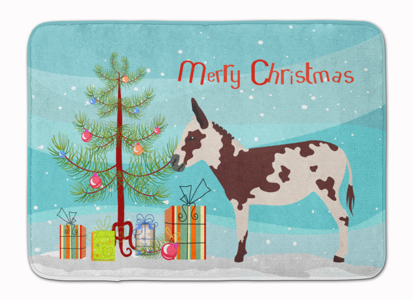 American Spotted Donkey Christmas Memory Foam Kitchen Mat Machine Washable Anti-Fatigue Cushion Comfort Bath or Kitchen Rug