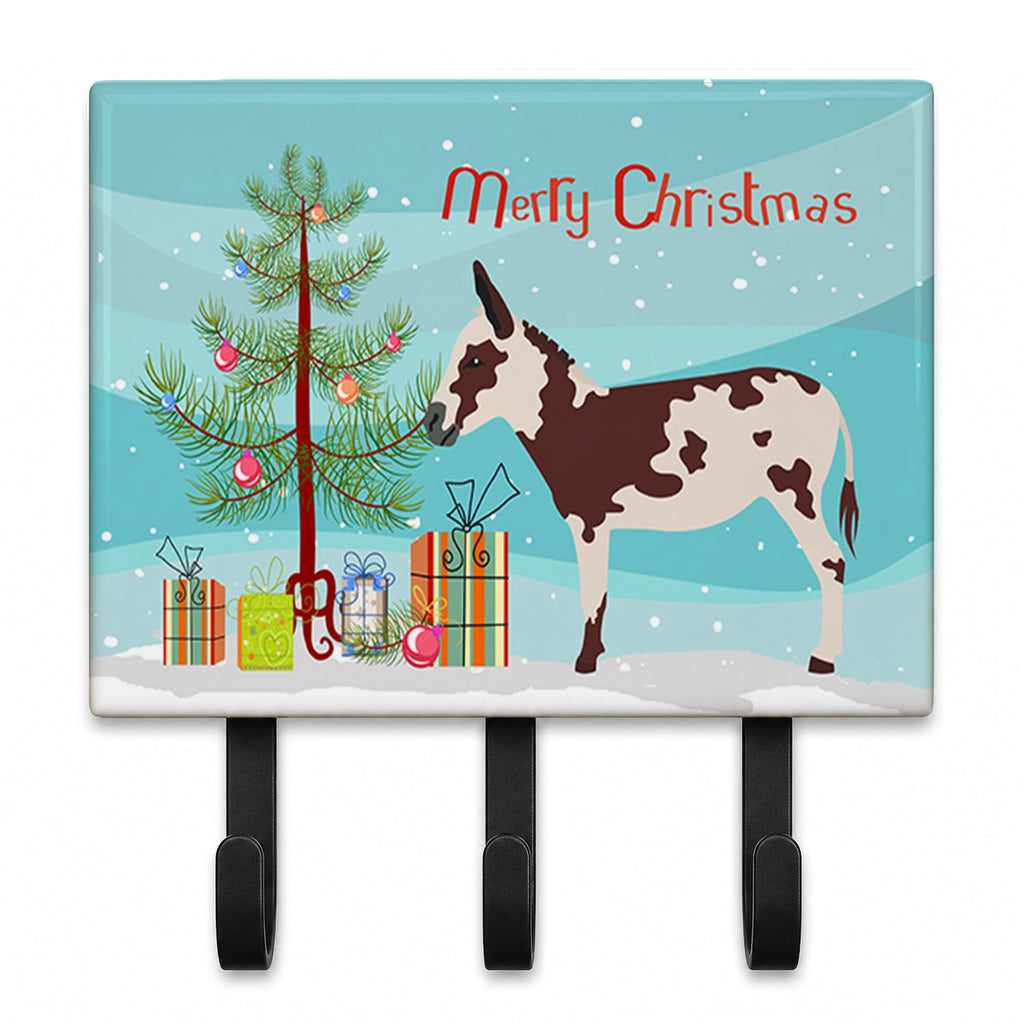 American Spotted Donkey Christmas Leash or Key Holder Wall Hooks, Coat Rack Wall Mount, for Hanging Keys, Towels, Aprons, Leashes