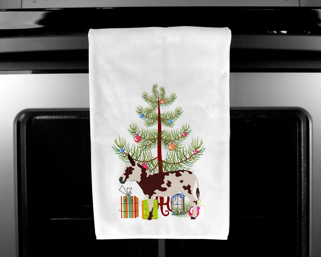American Spotted Donkey Christmas Kitchen Towel Set of 2 White Dish Towels Decorative Bathroom Hand towel for Hand, Face, Hair, Yoga, Tea, Dishcloth, 19 X 28", White