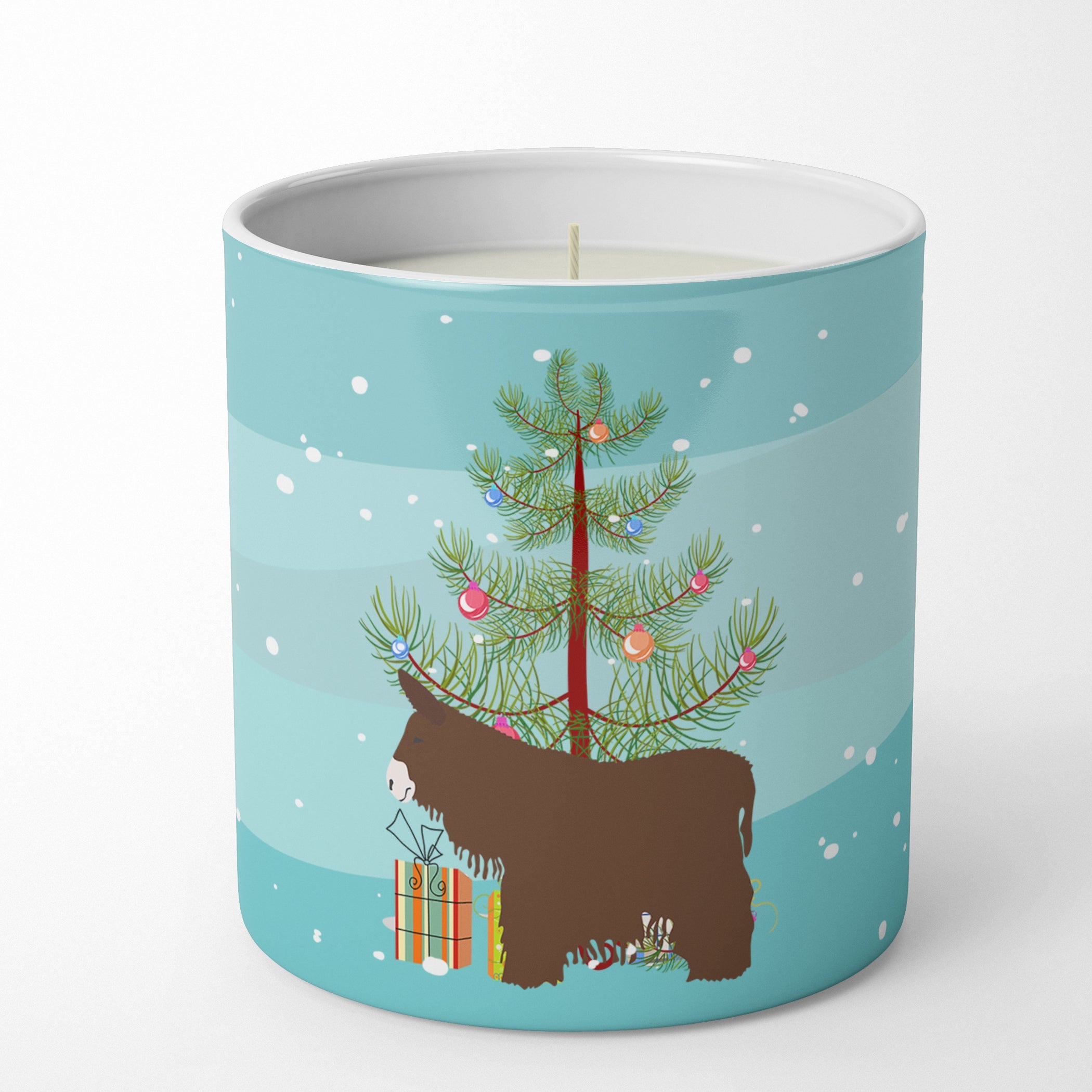 Poitou Poiteuin Donkey Christmas Decorative Soy Candle Nature Soy Wax Essential Oil Home Decor Ideal for Bedroom Kitchen Bath Office Gift, 10 oz