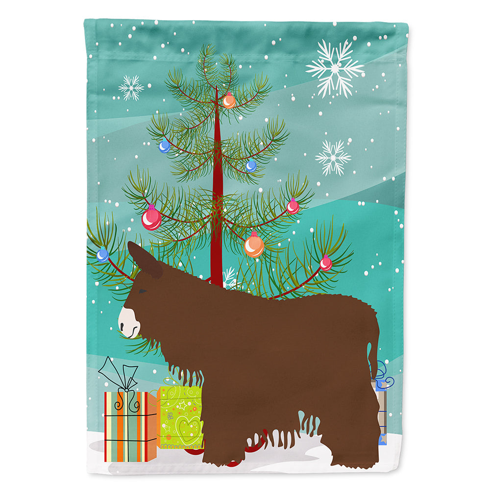 Poitou Poiteuin Donkey Christmas House Flag 28x40 Porch Sleeve Pole Decorative Outside Yard Banner Artwork Wall Hanging, Polyester