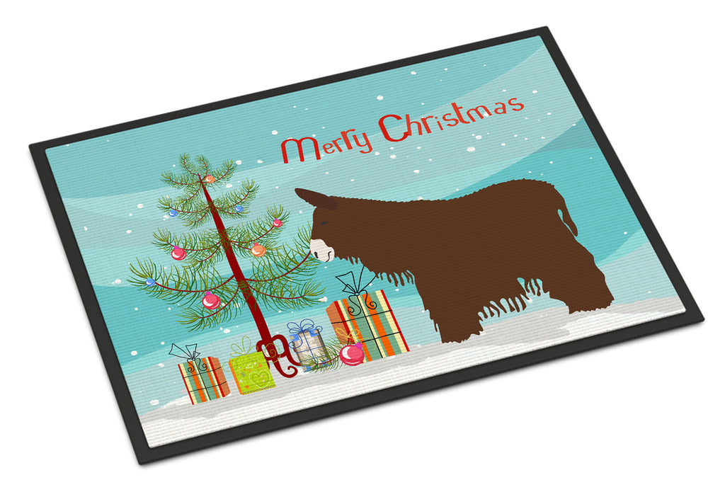 Poitou Poiteuin Donkey Christmas Doormat Indoor Outdoor 24H X 36W Front Door Mat Rugs for Entryway, Non Slip Washable Low Pile,