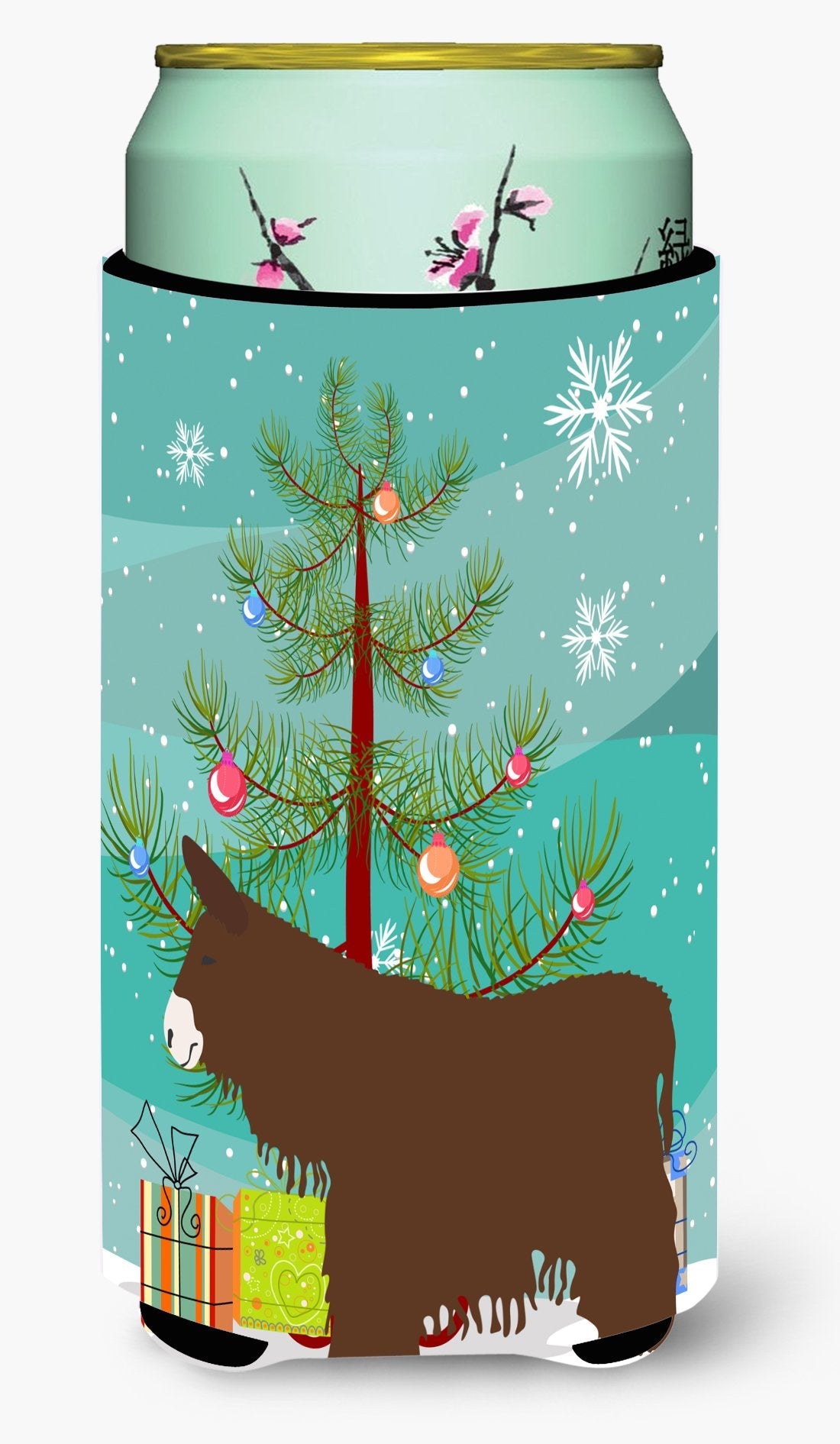 Poitou Poiteuin Donkey Christmas Tall Boy Hugger Can Cooler Sleeve Machine Washable Drink Collapsible Insulator Beverage Insulated Holder