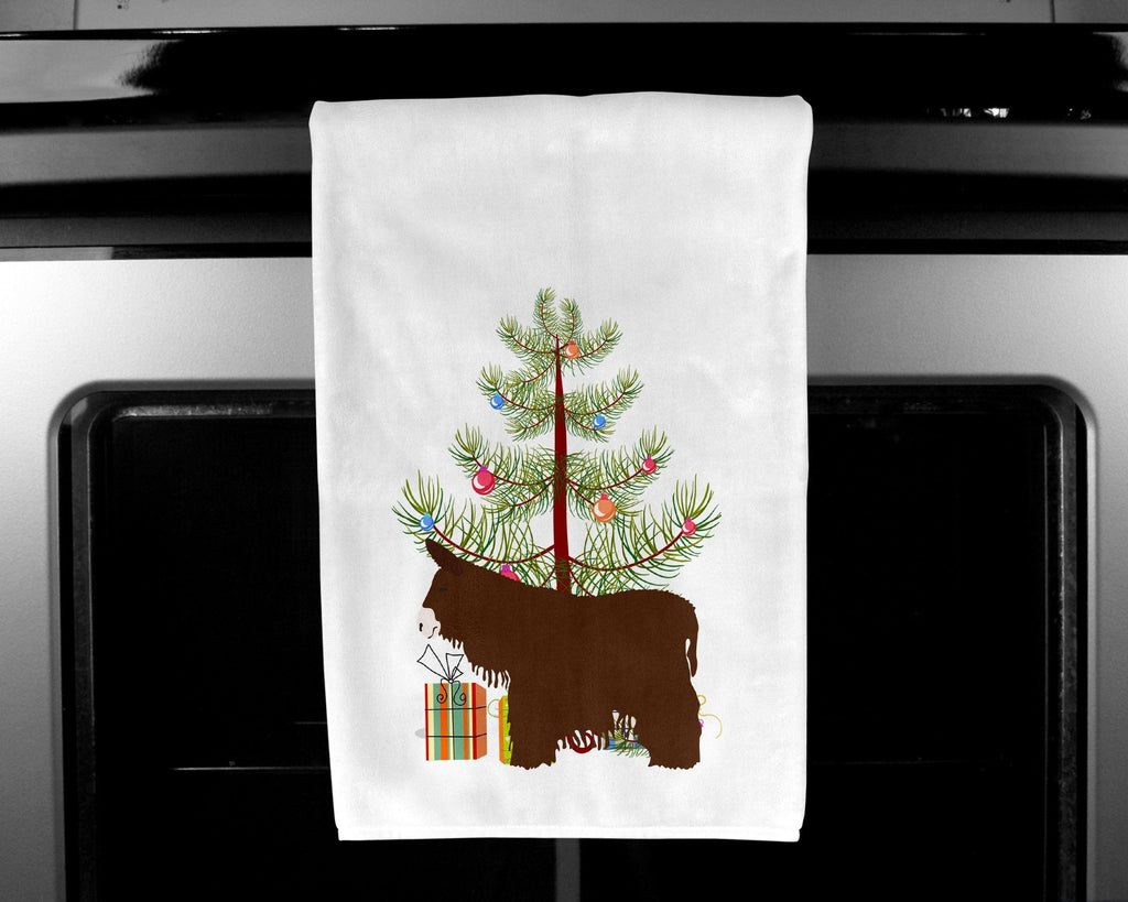 Poitou Poiteuin Donkey Christmas Kitchen Towel Set of 2 White Dish Towels Decorative Bathroom Hand towel for Hand, Face, Hair, Yoga, Tea, Dishcloth, 19 X 28", White