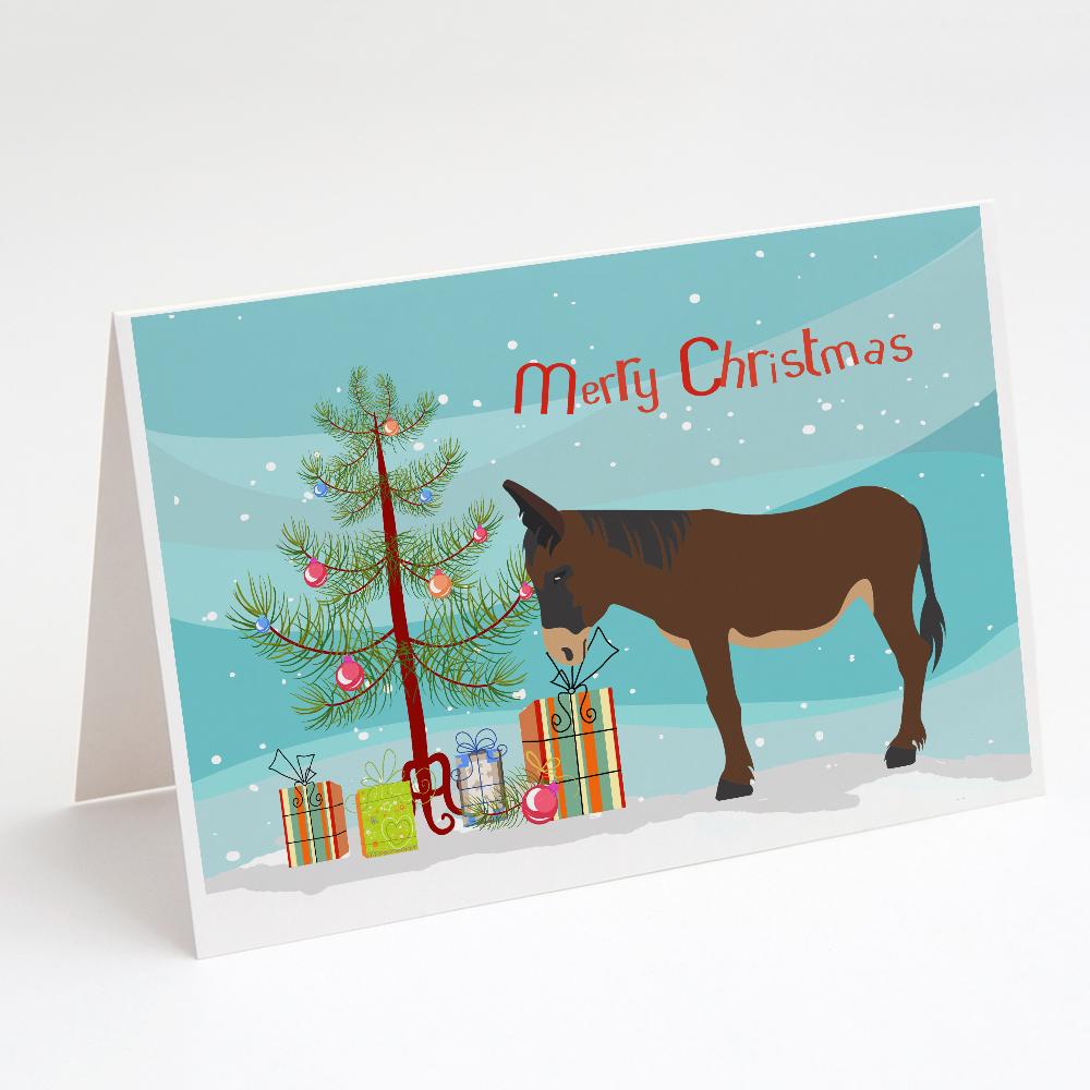 Zamorano-Leones Donkey Christmas Greeting Cards Pack of 8 Blank Cards with Envelopes Whimsical A7 Size 5x7