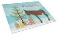 Zamorano-Leones Donkey Christmas Cutting Board Tempered Glass Kitchen Cutting Surface, Heat Resistant Chopping, Non-Slip Feet, Food Prep & Serving