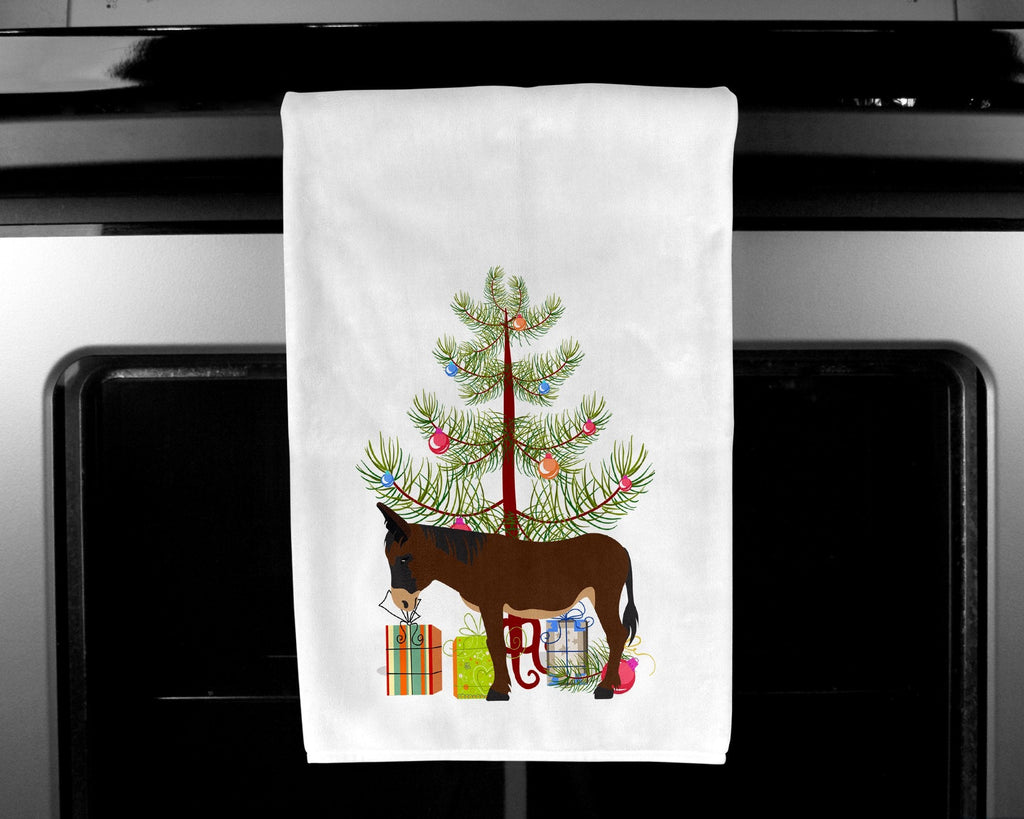Zamorano-Leones Donkey Christmas Kitchen Towel Set of 2 White Dish Towels Decorative Bathroom Hand towel for Hand, Face, Hair, Yoga, Tea, Dishcloth, 19 X 28", White