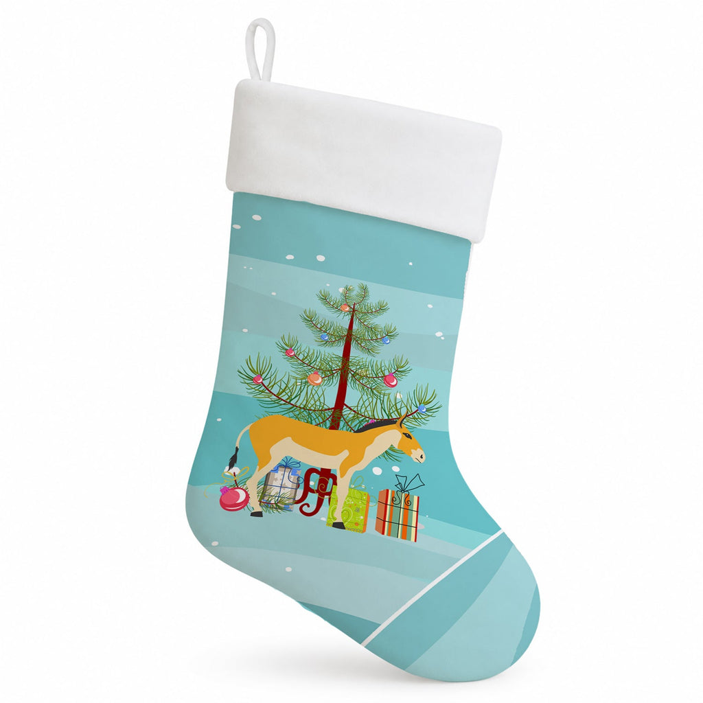 Turkmenian Kulan Donkey Christmas Holiday Stocking Double-Sided Print, Polyester Suede,11x18, Made in USA