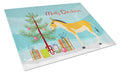 Turkmenian Kulan Donkey Christmas Cutting Board Tempered Glass Kitchen Cutting Surface, Heat Resistant Chopping, Non-Slip Feet, Food Prep & Serving