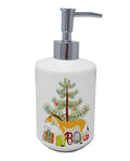 Turkmenian Kulan Donkey Christmas Ceramic Soap Dispenser , Empty Refillable Hand Soap Pump Bottle for Bathroom Kitchen