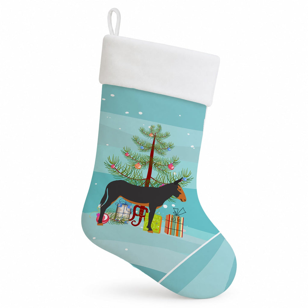 Catalan Donkey Christmas Holiday Stocking Double-Sided Print, Polyester Suede,11x18, Made in USA