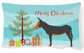 Catalan Donkey Christmas Decorative Throw Pillow 12x16 Indoor Outdoor Accent Cushion, Fabric Cover with Insert for Sofa, Bed, Porch & Living Room