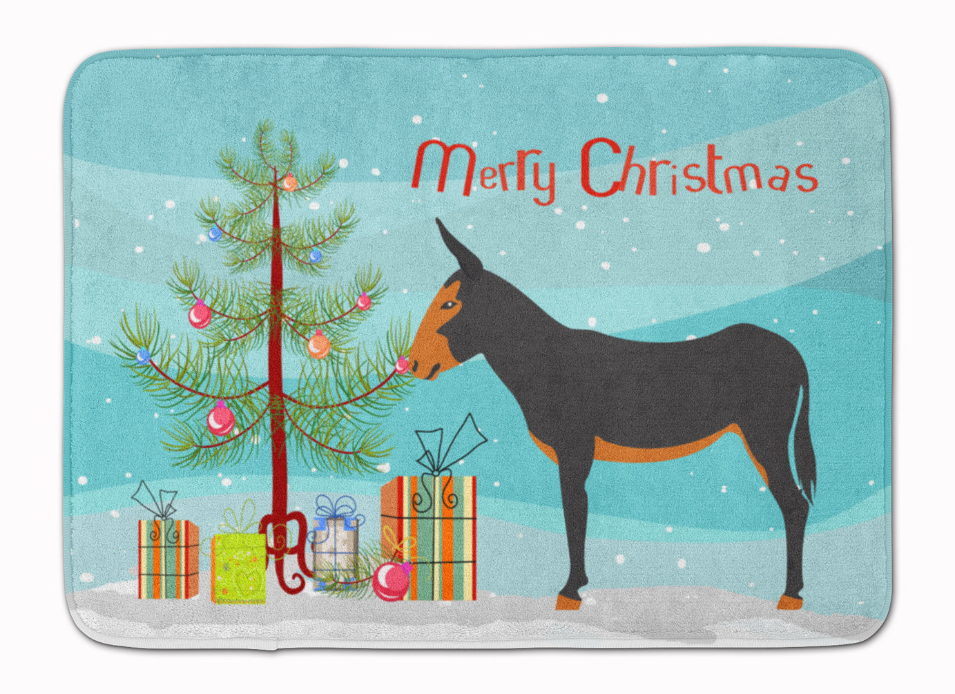 Catalan Donkey Christmas Memory Foam Kitchen Mat Machine Washable Anti-Fatigue Cushion Comfort Bath or Kitchen Rug