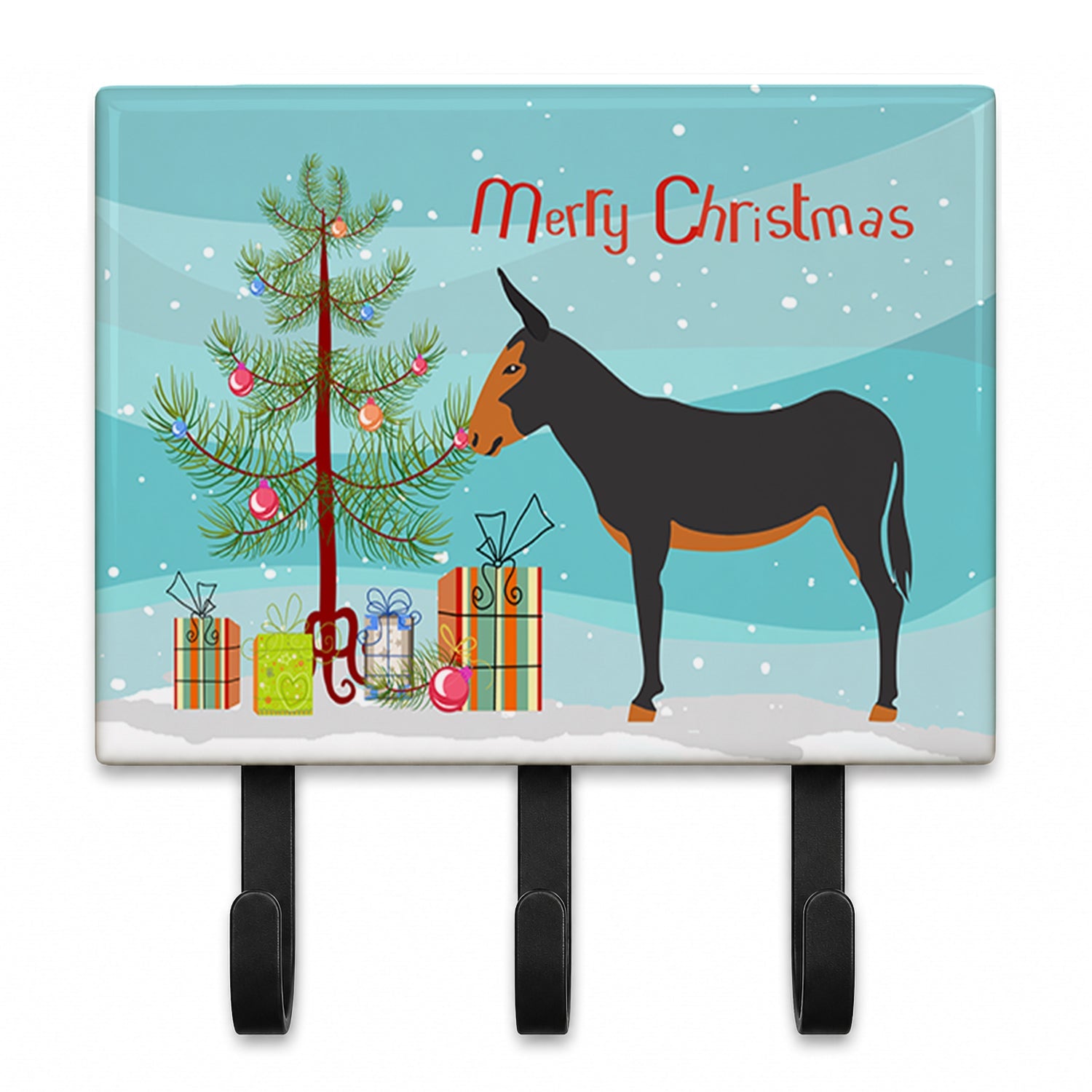 Catalan Donkey Christmas Leash or Key Holder Wall Hooks, Coat Rack Wall Mount, for Hanging Keys, Towels, Aprons, Leashes