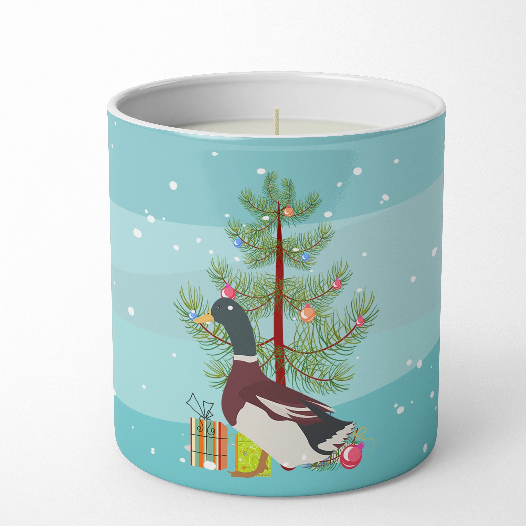 Rouen Duck Christmas Decorative Soy Candle Nature Soy Wax Essential Oil Home Decor Ideal for Bedroom Kitchen Bath Office Gift, 10 oz