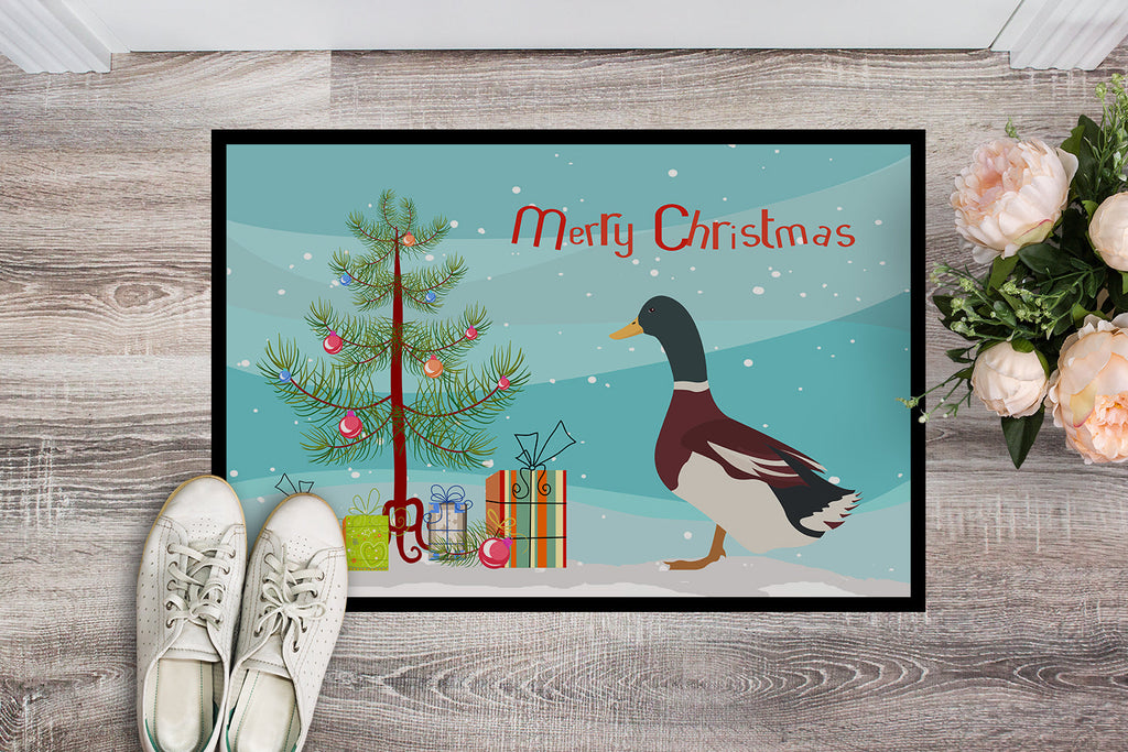 Rouen Duck Christmas Doormat Indoor Outdoor 18H X 27W Front Door Mat Rugs for Entryway, Non Slip Washable